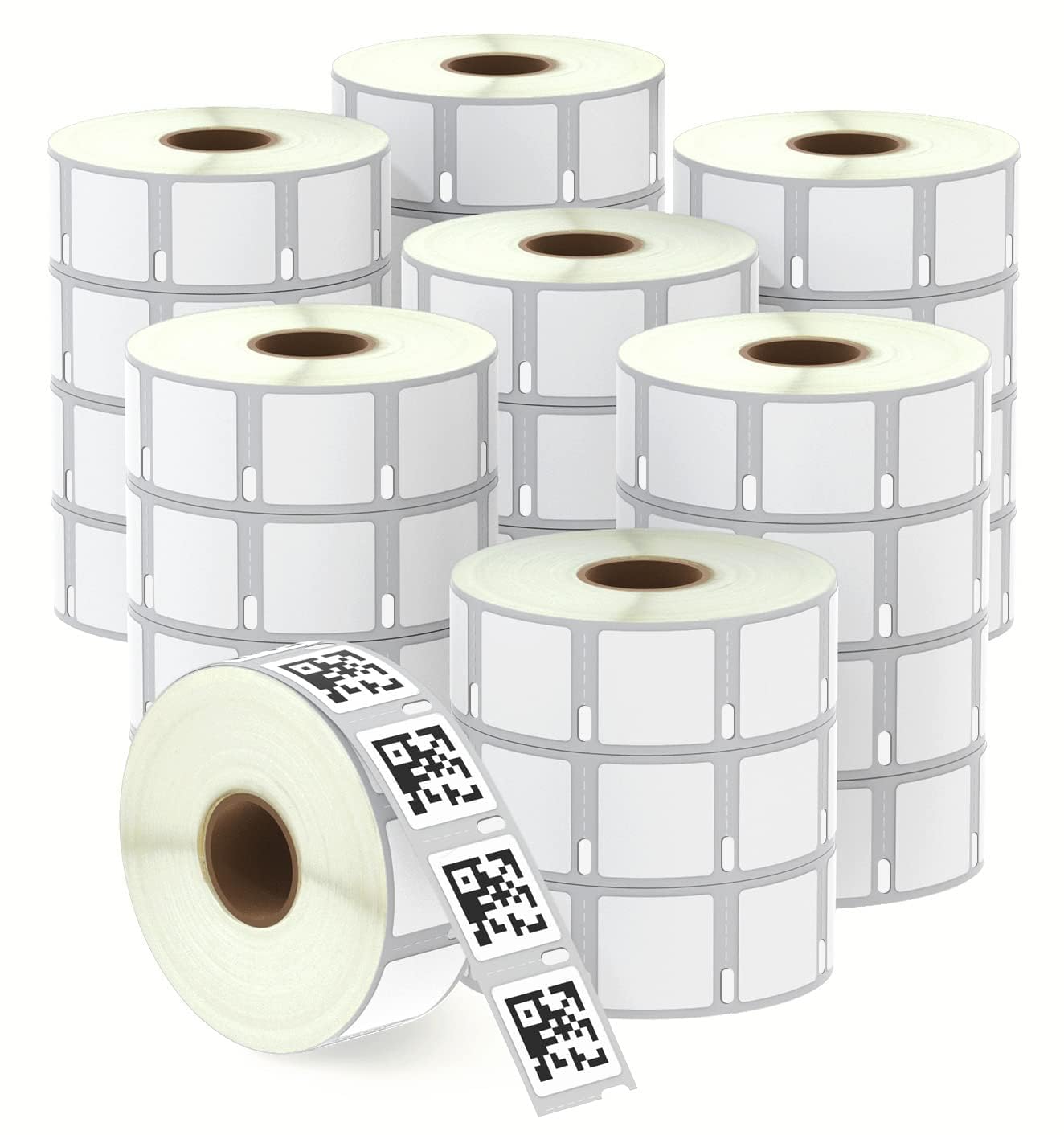 BETCKEY - Compatible DYMO 30332 (1" x 1") Square Multipurpose Labels - Compatible with DYMO Labelwriter 450, 4XL & Zebra Desktop Printers [28 Rolls/21000 Labels]