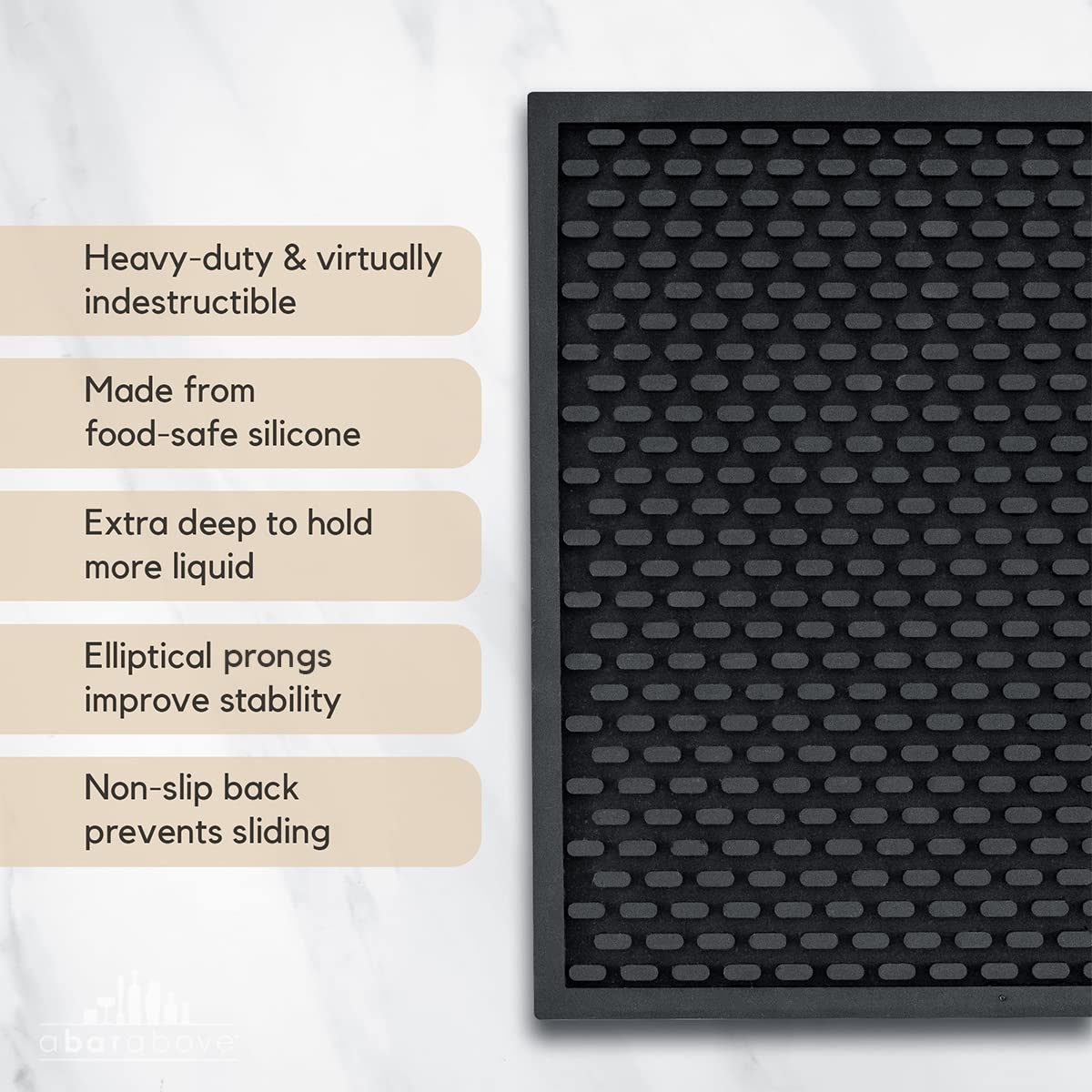 Premium A Bar Above Heavy Duty Bar Mat, Food Safe Silicone Mat, Mats for Bartending and Coffee, Commercial Strength Bartender Accessories, Dish Drying Mats for Kitchen Counter, Barista Accessories