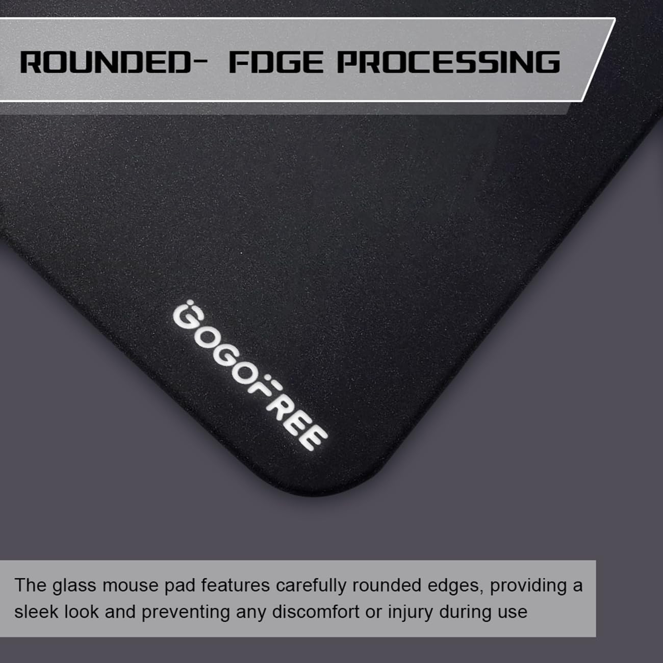 Glass Gaming Mouse Pad, Professional Esport Tempered Glass Mouse Pad Ultra-Smooth Micro-Etched Surface for Top Speed and Control,Hard Mousepad Black (XL 19.7'' L x 15.8'' W)