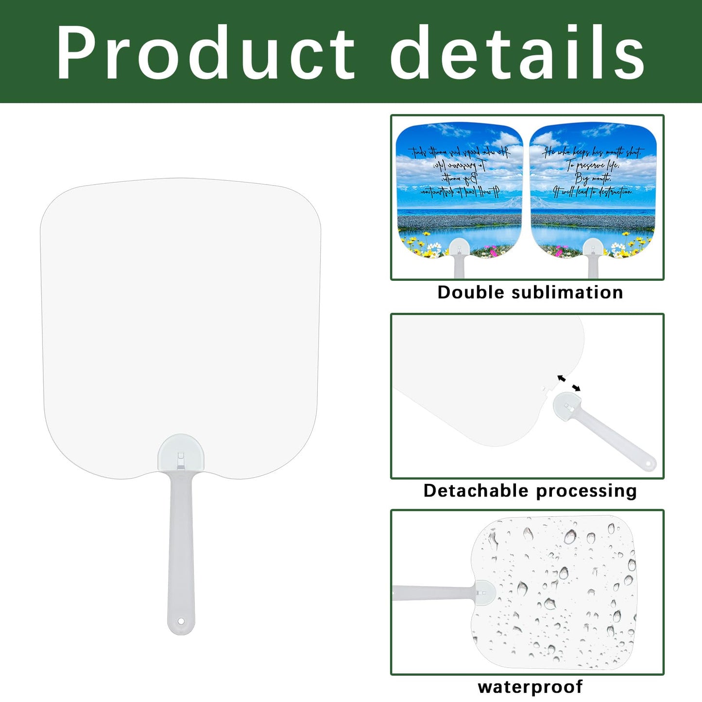 60 Pcs sublimation graduation fans blank 2026,Sublimation Fans Blank Double-Sided Sublimation Paddle Fan Blanks,Church Fan Handheld Set,DIY Hand Fan for Wedding for Guests and graduation decoration