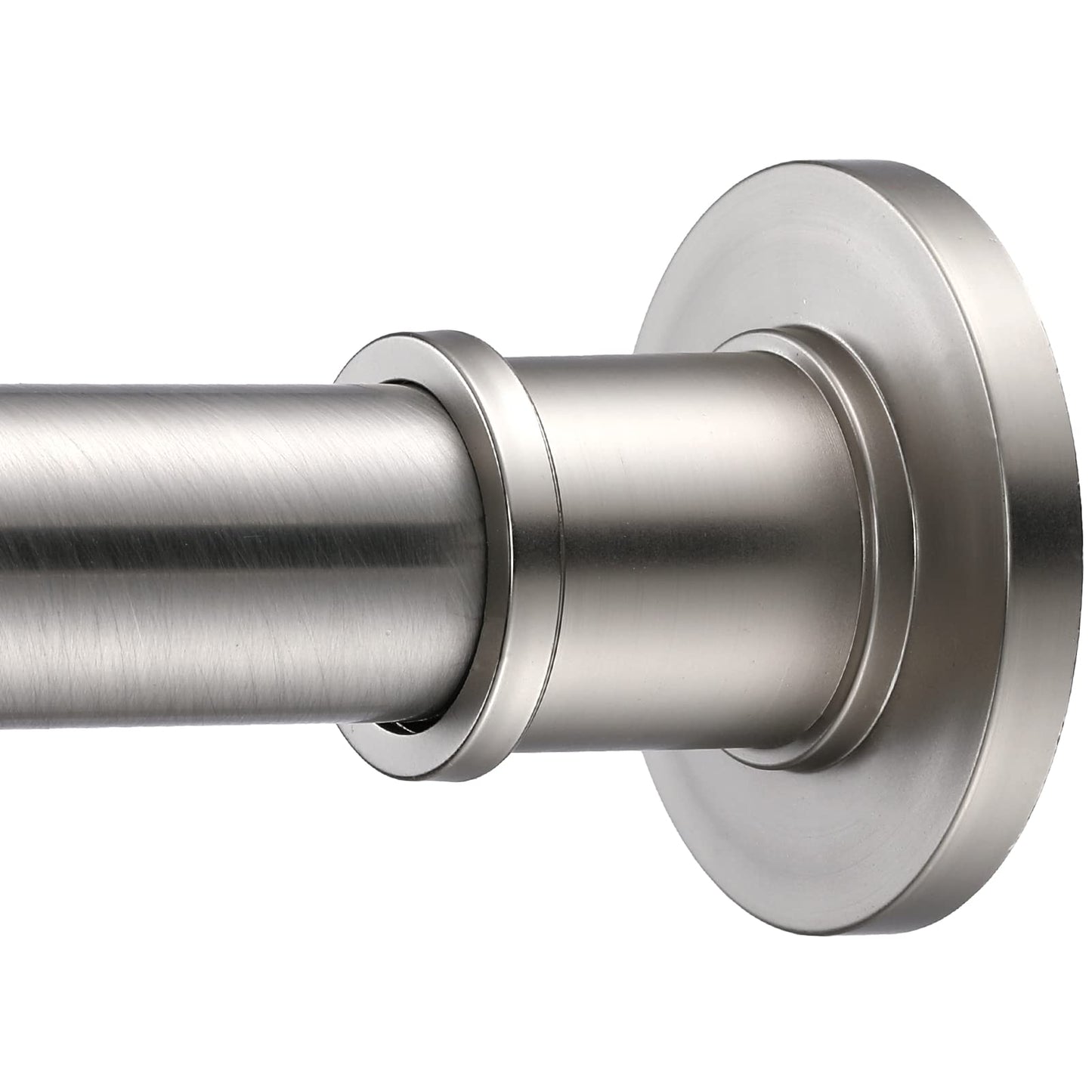 BRIOFOX Industrial Shower Curtain Rod - Rustproof Non-Slip 43-72 Inch 304 Stainless Steel Tension Curtain Rod for Window or Bathroom, Brushed Nickel