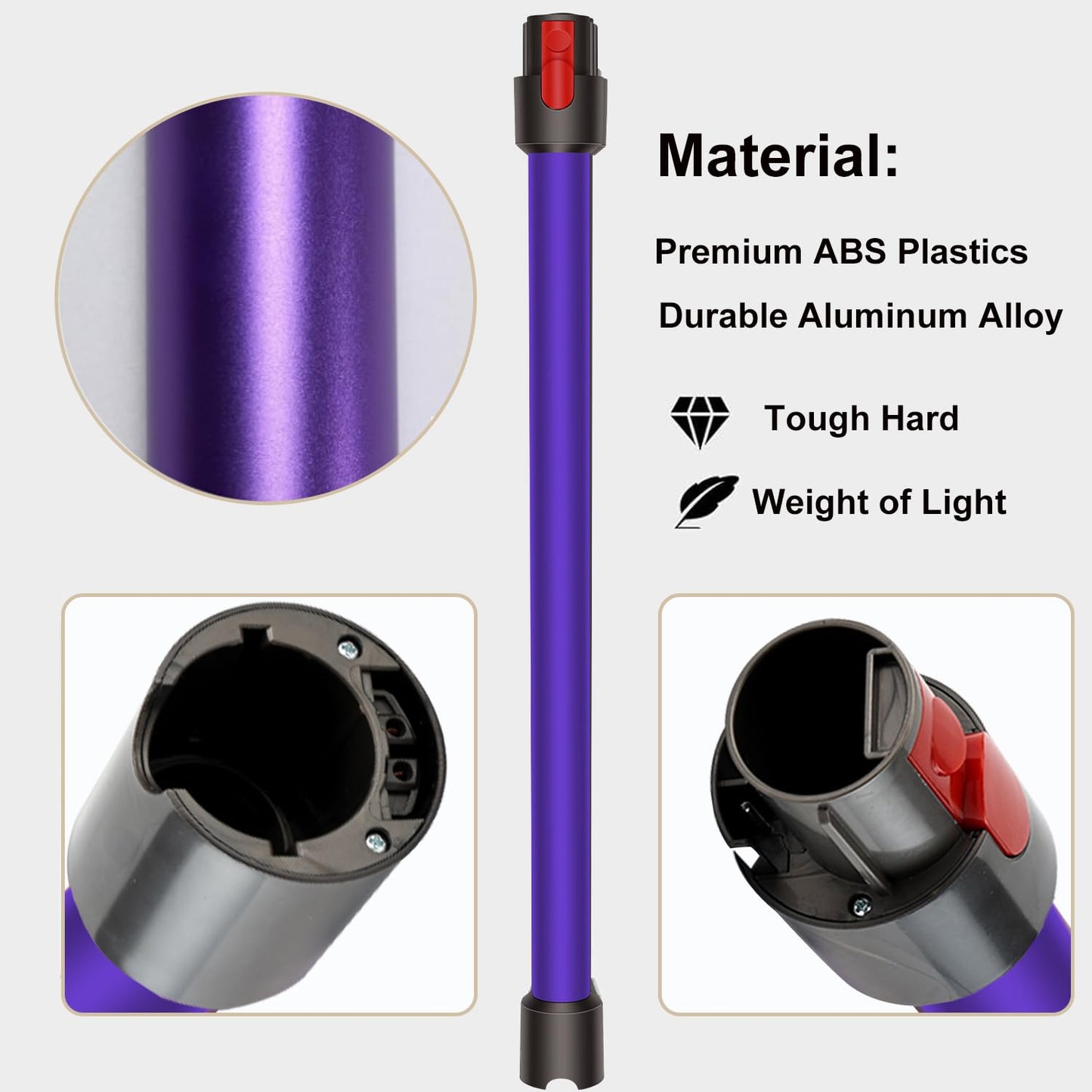Pulyibo Extension Wand for Dyson Tube, Replacement Parts for Dyson Stick V15 V11 V10 V8 V7 Vacuum Cleaner, Replacement Wand Quick Release Wand 28.5 IN (Purple)