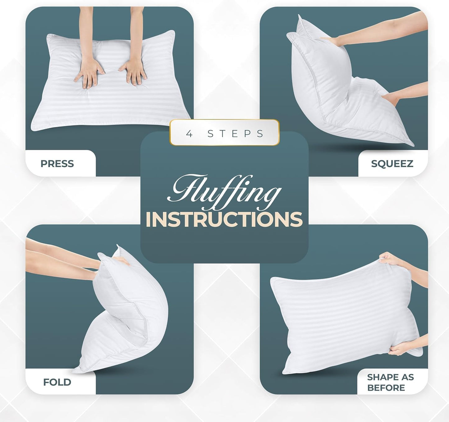 Utopia Bedding Bed Pillows Queen Size Set of 4 (White), Down Alternative Pillows for Sleeping, Cooling Hotel Quality Pillow Set for Back, Stomach or Side Sleepers