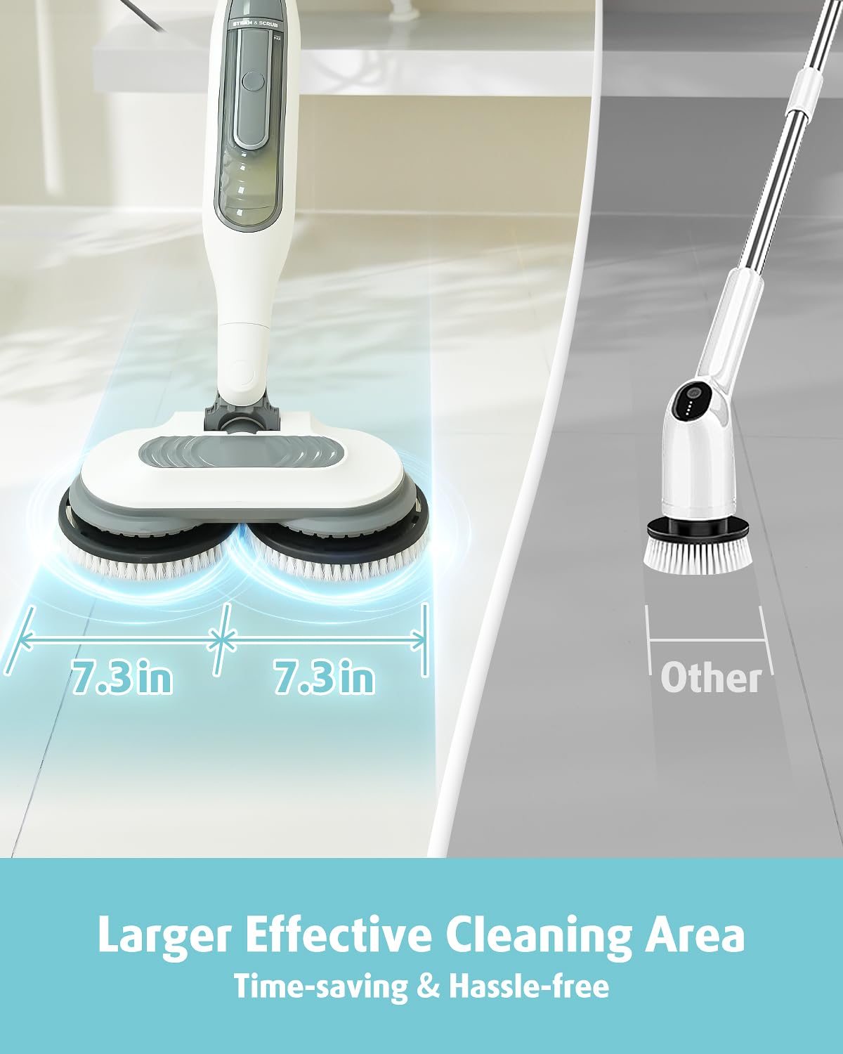 AIR U+ Newly Upgraded Steam Mop Replacement Brush Pads for Shark Steam and Scrub Mop S8201 S8001 S7201 S7000 Series (2 Count)