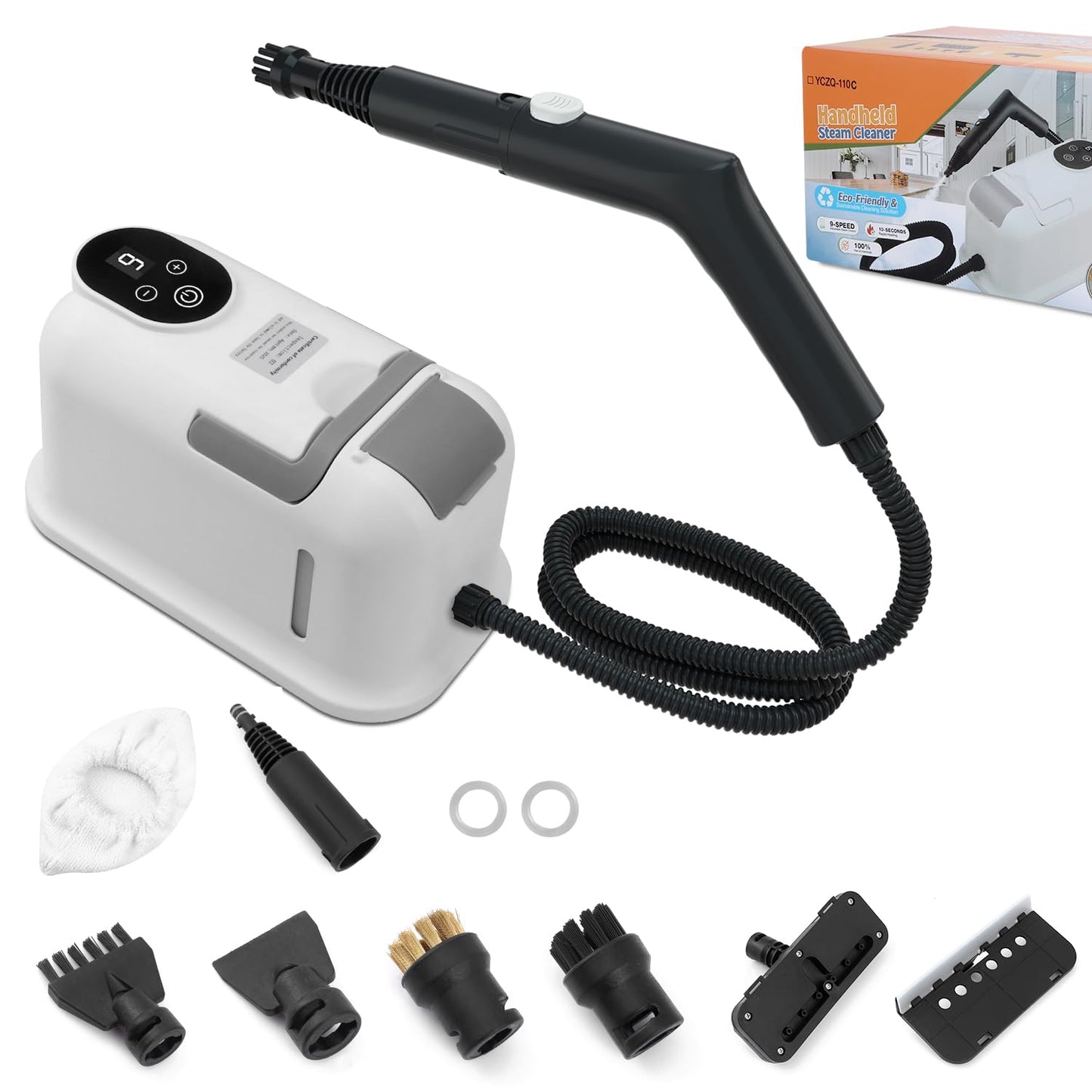 BananaDeer Steam Cleaner,15s Heat-Up,1.8L Tank,Portable Handheld Steamers for Cleaning with 10PCS Accessories,Steam Cleaner for Home,Car,Dirt,Grease,Grout,Tile,Couch,grout,windows,bathrooms,kitchens