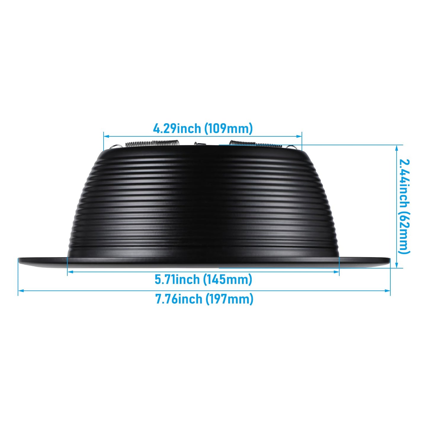 TORCHSTAR 6 Inch Recessed Light Black Baffle Trim with Detachable Ring, Full Metal, Ceiling Can Light Trim for 6 Inch Can, Fit Halo/Juno Remodel Recessed Housing, Pack of 6