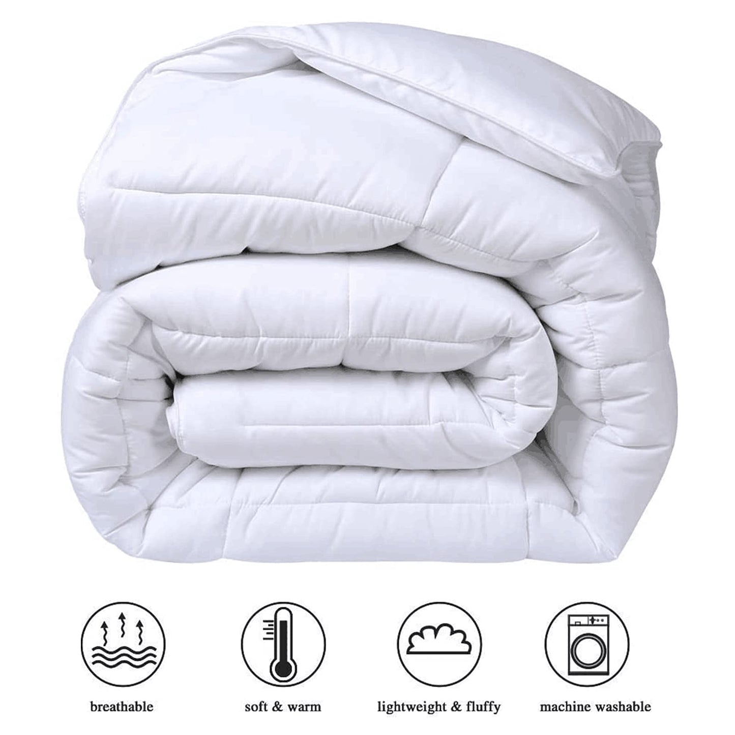 COHOME King Size Cooling Comforter, All-Season Quilted Down Alternative Duvet Insert, Luxury Hotel Breathable GentleSoft Comforter with Anti-Clump Tech & 8 Tab - Reversible - White 92 x 102 inches