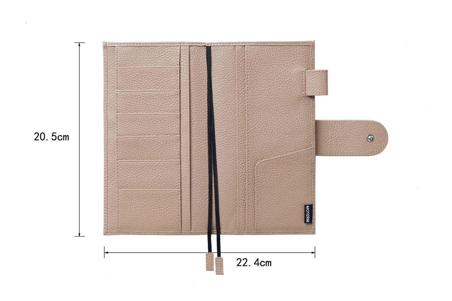 Moterm Leather Cover for Hobonichi Weeks - Fits Hobonichi Weeks/Weeks Mega, with Back Pocket (Pebbled-Taupe)