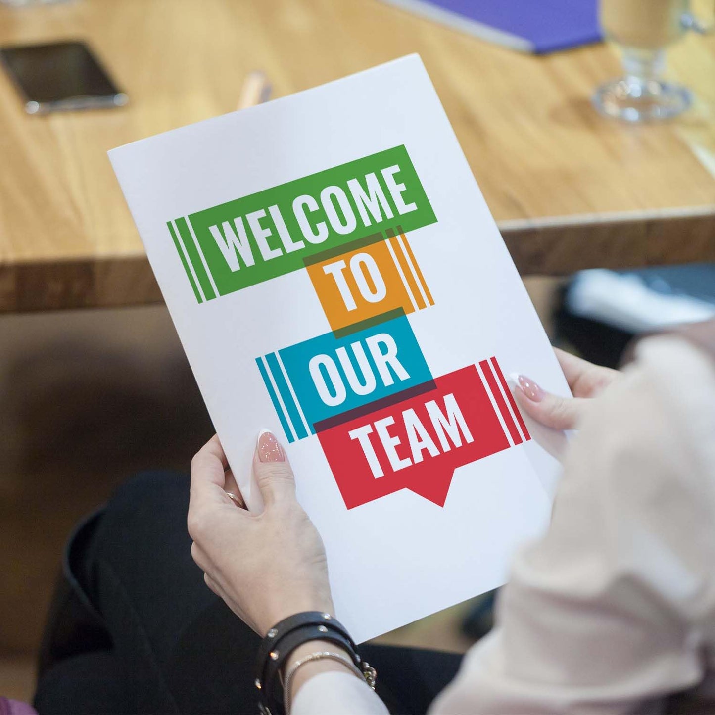 Welcome to Our Team Folders / 25 Colorful Employee Pocket Folders / 9" x 12" New Member Greeting Folder Pack/Made in The USA