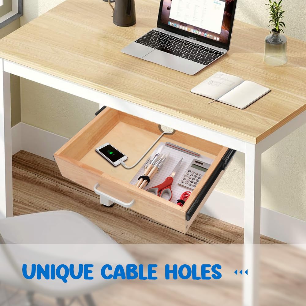 Under Desk Drawer Storage Organizer - Wooden Mounted Sliding Pull-out Drawer, Hidden Desktop Organizer for Office