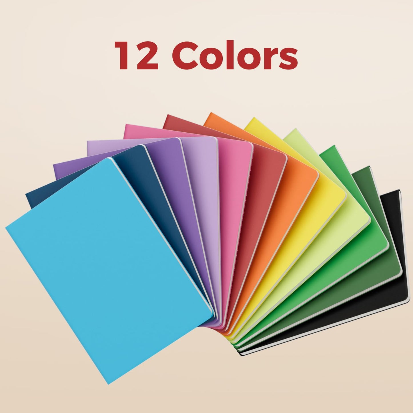 XYark Large Colorful Notebook Journals Bulk, College Ruled, Lined Paper, 8.5x11 inch, 60 Pages, Journal Set for Travelers, Students and Office, Composition Diary Subject Notebooks Planner, 12 Pack