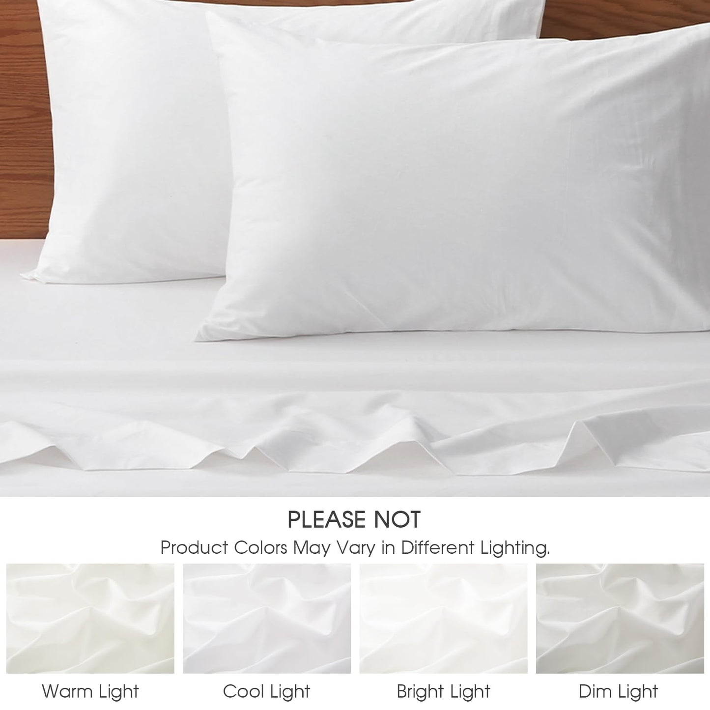 HYPREST Extra Deep Pocket Queen Sheet Sets Fits 18"-24" in Deep Mattress -100% Cotton Queen Sheet Set,White Hotel Luxury Soft Cooling Sheet Sets for Queen Bed Deep Pocket