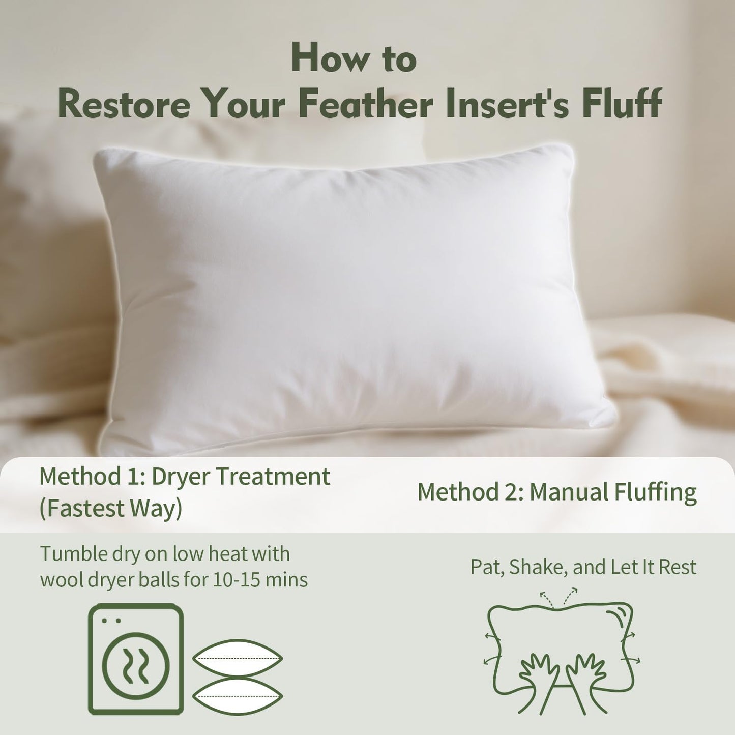 ANT-HOME 16"x26" Pillow Inserts Soft Feather Pillow Set of 1 Indoor Decorative Sofa Down Pillows Bed Pillows Couch Pillow