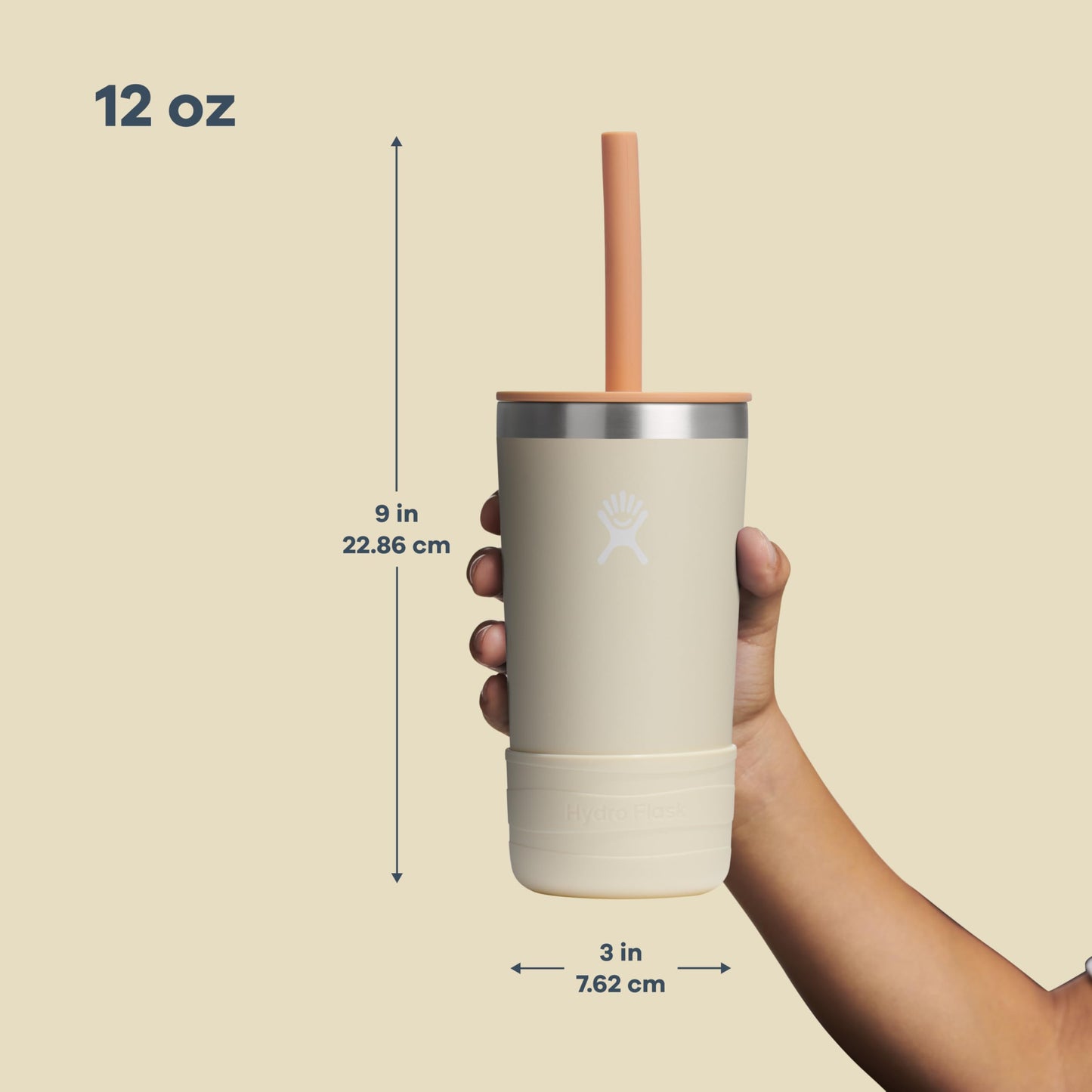 Hydro Flask Kids 12 Oz Tumbler with Lid and Straw for School - Insulated Stainless Steel in Koala Gray