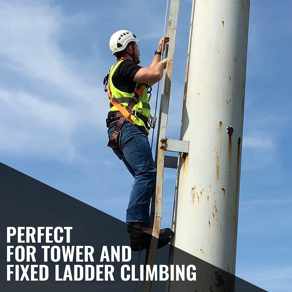 Malta Dynamics Razorback Elite MAXX - Safety Harness and Fall Protection Kit with Sewn in Lumbar Support Belt and Built-in Rescue Handles for Fall Arrest, OSHA & ANSI Compliant (Size)