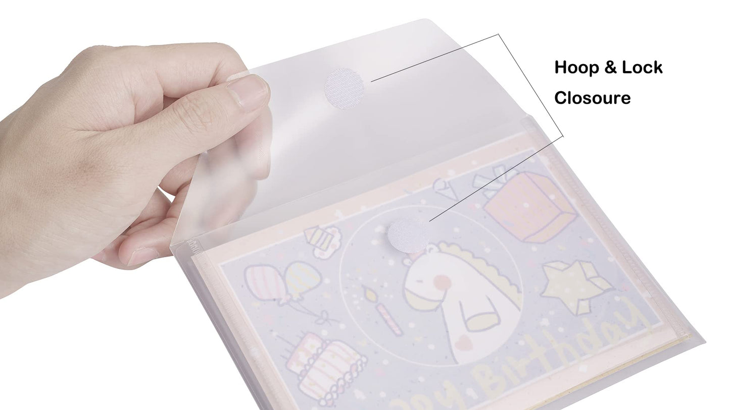 YESSART 4x6 Plastic Envelopes Hook Loop Closure Coupon Receipt Storage Holder 80 Pack (80 pack)