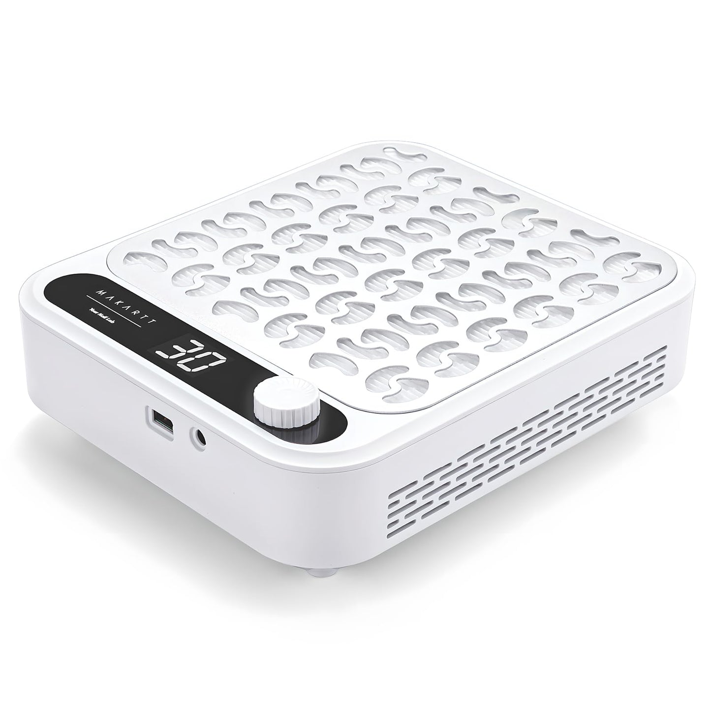 Makartt Nail Dust Collector - Professional Powerful Suction Larina Dust Cleaner with LED Display, Adjustable Speed, Reusable Filter, and Strainer Panel for Acrylic Nails Polishing Manicure Salon Home