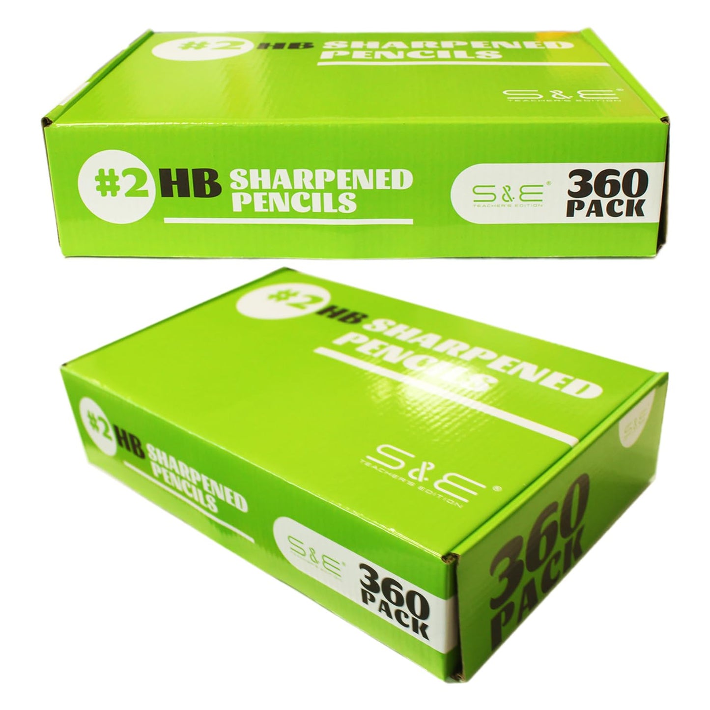 S & E TEACHER'S EDITION 360pcs Pre-sharpened Pencils with eraser top, No.2 pencils #2 HB pencil, Golf, Classroom, Pew, Back to school, 360 pcs/box