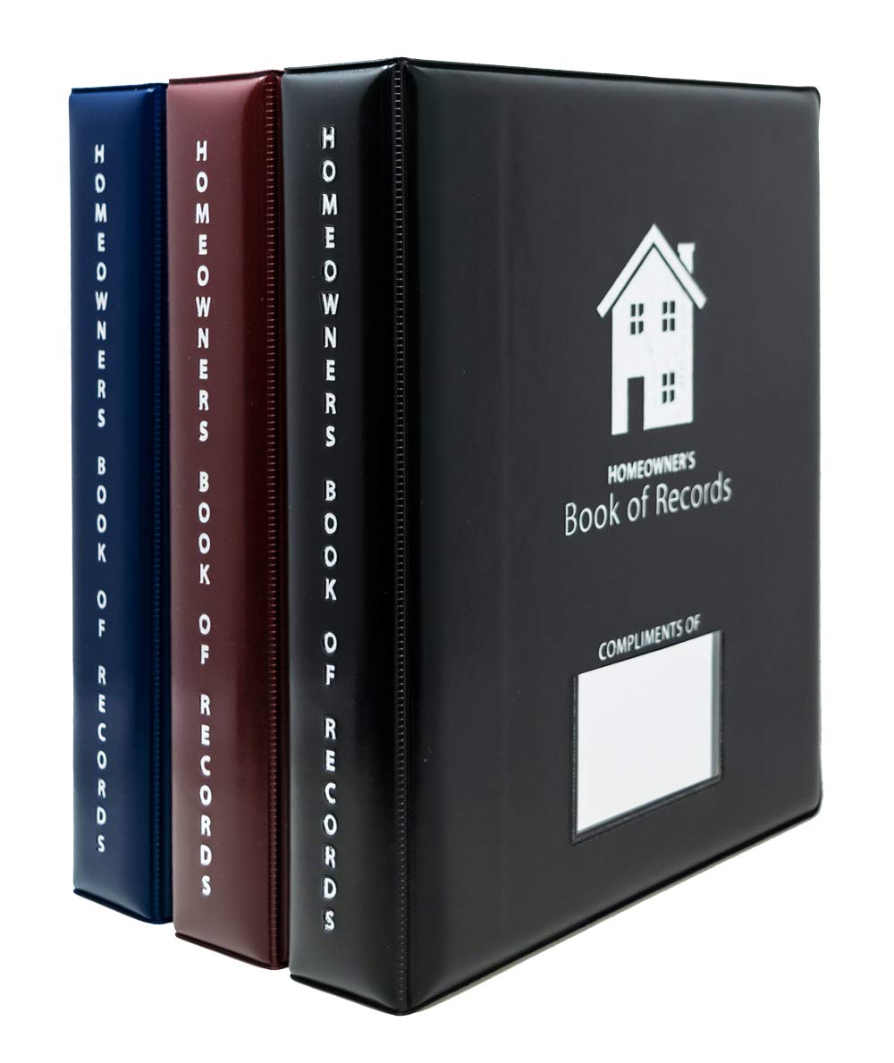 HannahDirect The Homeowner's Book of Records - Real Estate Agent Closing Gift (Black, Pack of 1)
