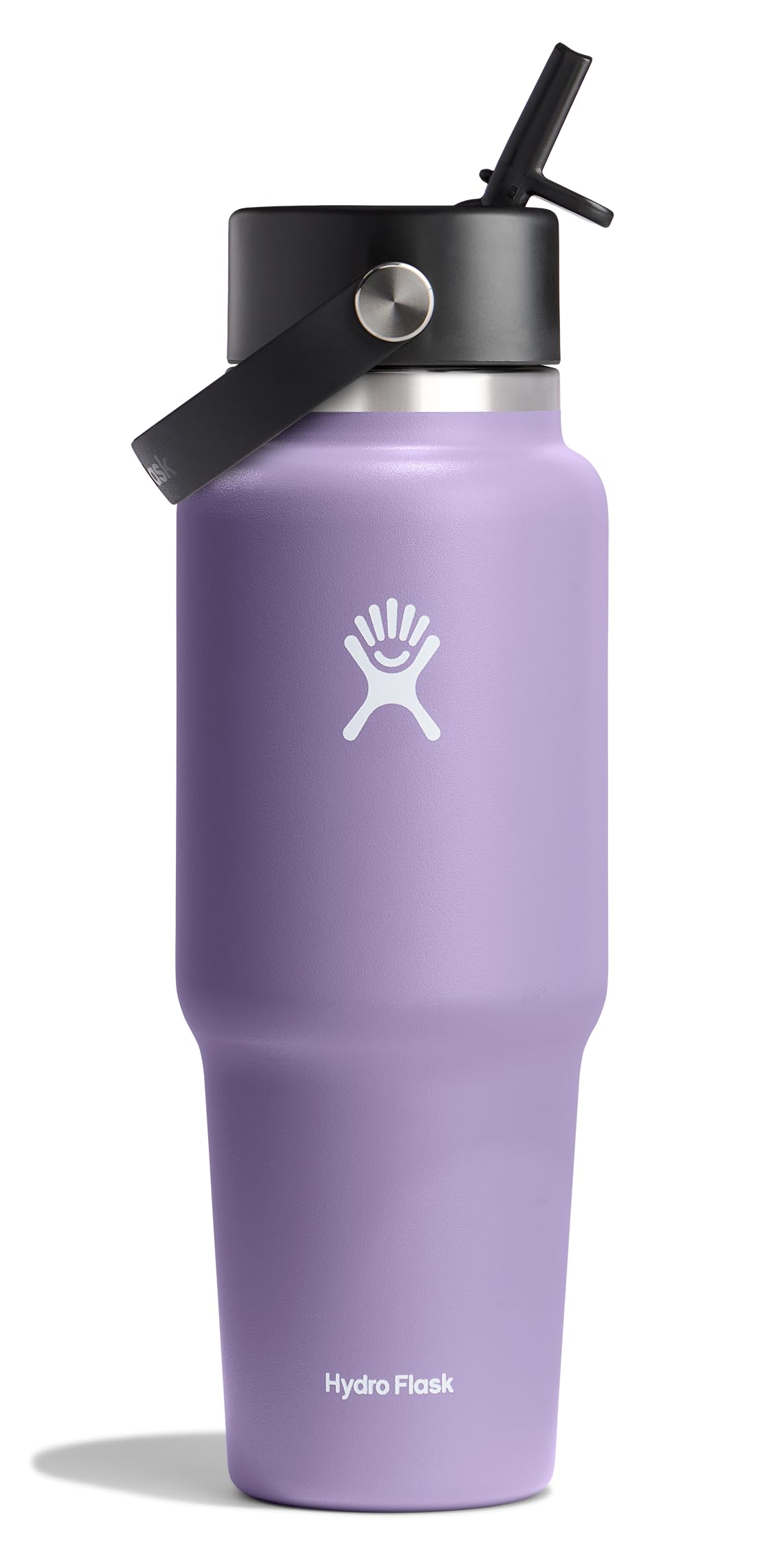 Hydro Flask Travel Water Bottle - Insulated Stainless Steel - Wide Straw Lid, Non Spill, Leakproof in 32 Oz Moonshadow