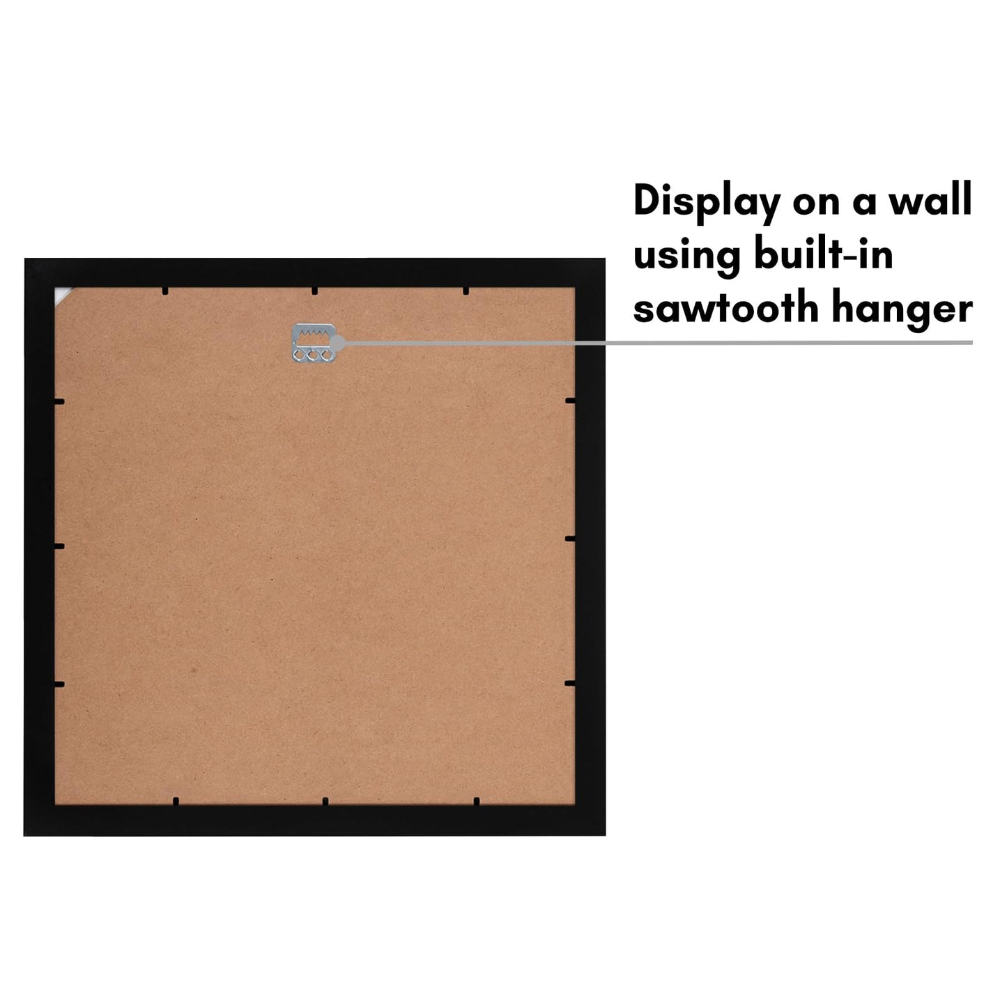 Americanflat 15x15 Picture Frame with Shatter-Resistant Glass - Use as 12x12 Frame with Mat or Display 15x15 Photo Without Mat - Signature Collection - Square Frames for Wall Display - Black