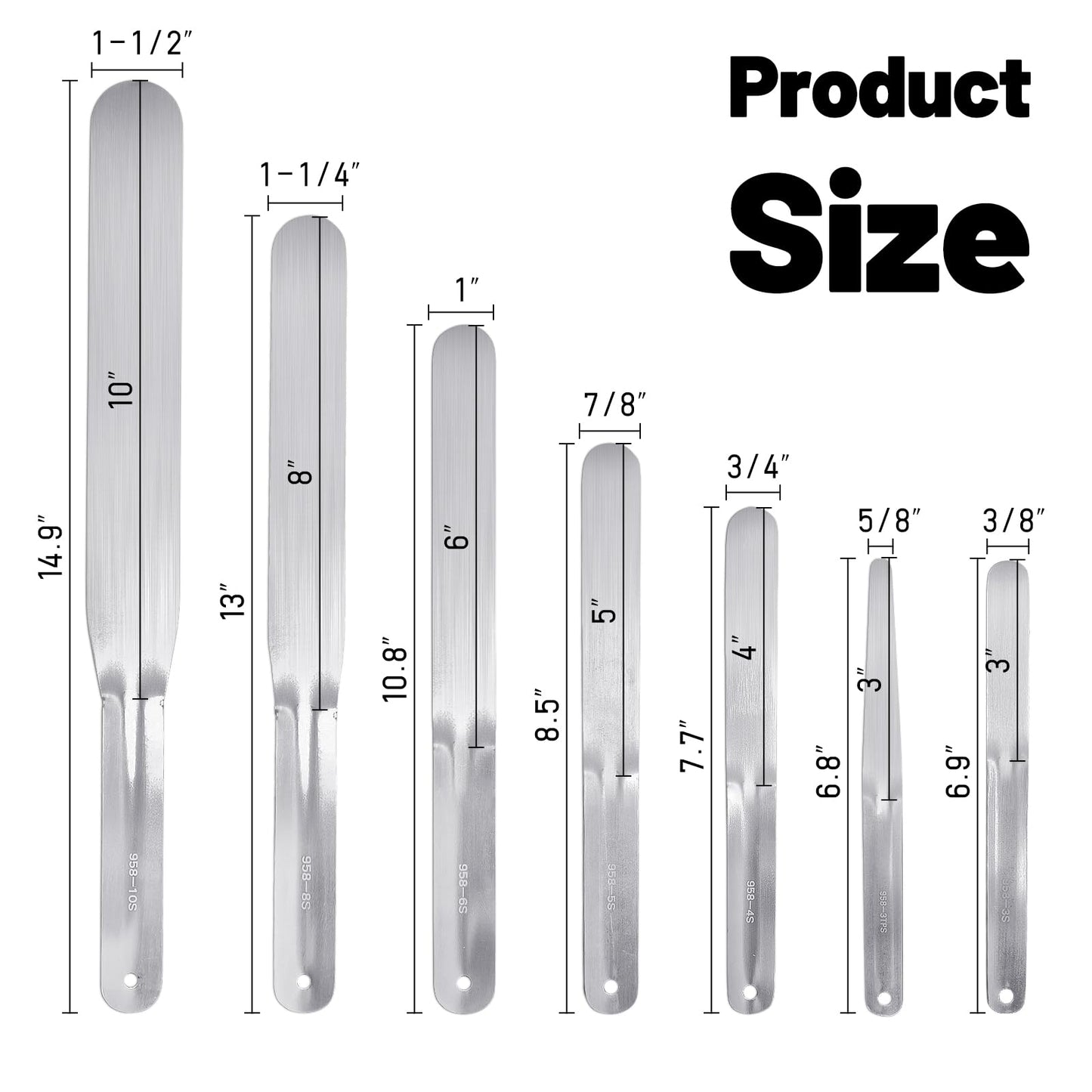 7-Piece Caulking Spatula Set - Professional Stainless Steel Caulk Finishing Tools, Streamline Spatulas for Bathroom Sink, Bathtub, Tile Sealant Application