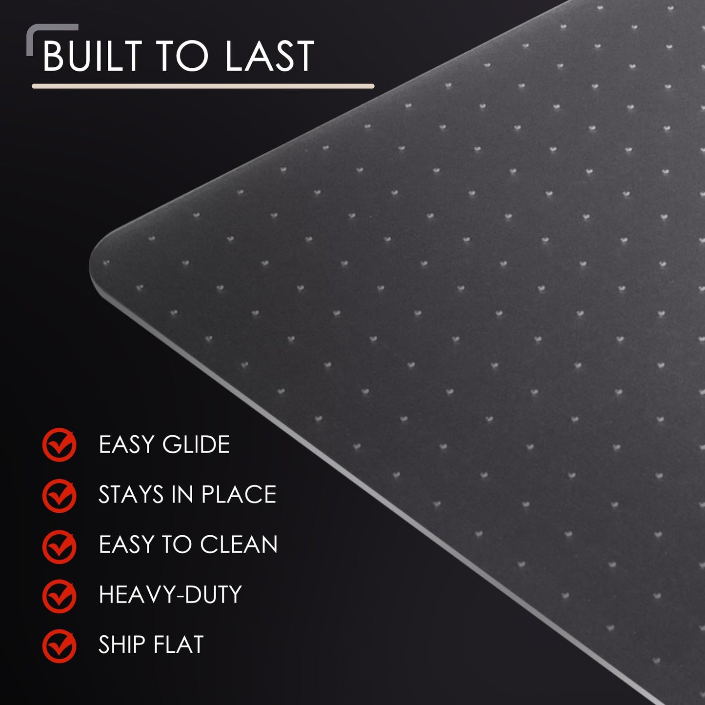 Kuyal Office Chair Mat for Carpet, 32x55 Clear Heavy Duty Computer Chair Mat, Under Desk Protector Carpeted Floors Mat, Easy Chair Movement,Ship Flat