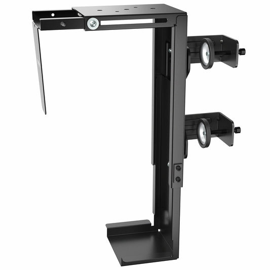 VIVO Adjustable Clamp-on Desk Leg PC Mount, Under Desk PC Mount, Computer Case CPU Holder with Tool-Free Installation, Black, MOUNT-PC01C