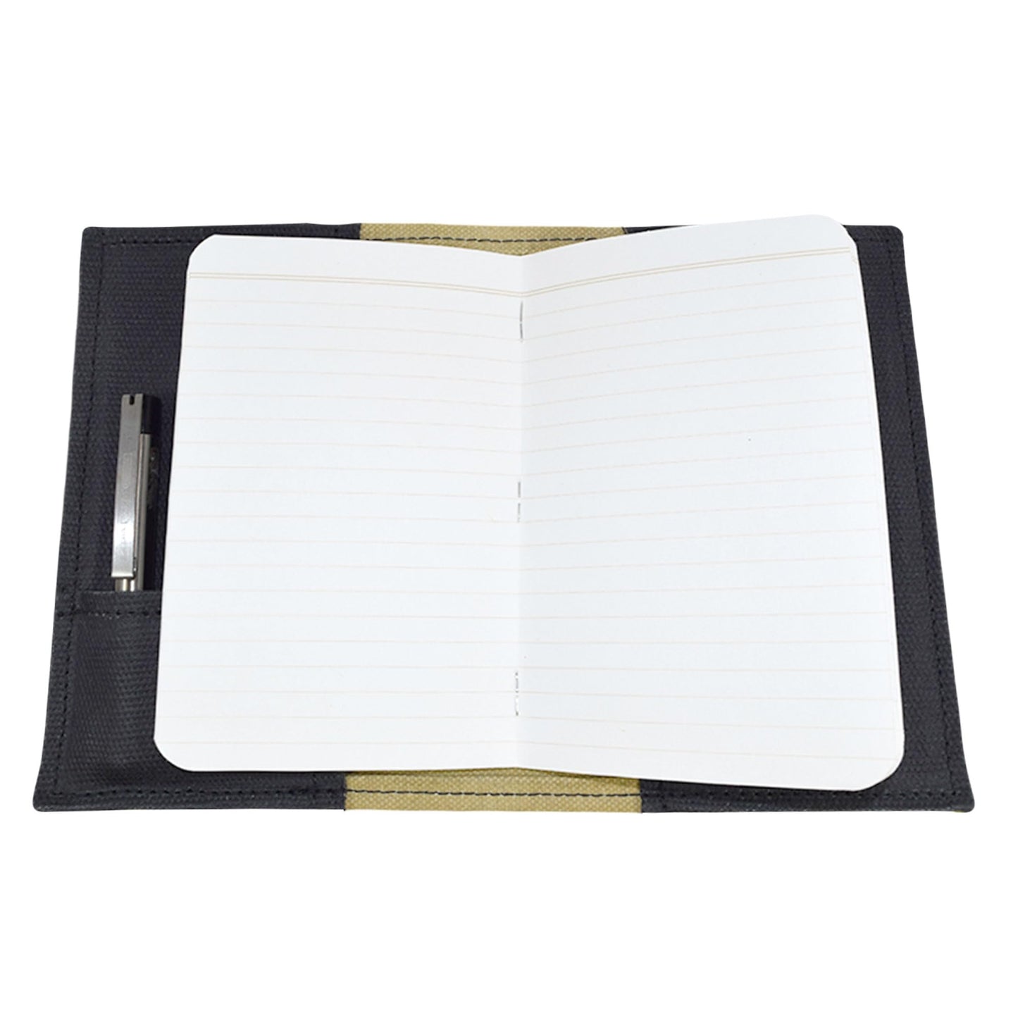 Hide & Drink, Waxed Canvas Field Notes Cover, Wallet Case (3.5 x 5.5 in.) Journal Cover with Pencil Paper & Cards Slot, Travelers Pocket Notebook Handmade (Charcoal Black)