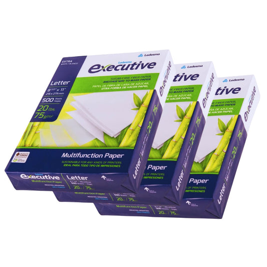 Sugarcane Fiber Copy Printer Paper - Size 8.5” x 11”, 20lb, Multipurpose, 92 Bright White Paper, Sustainable Solution, Ideal for All Office & Photocopy Printers & Designs (3 Reams - 1500 Sheets)