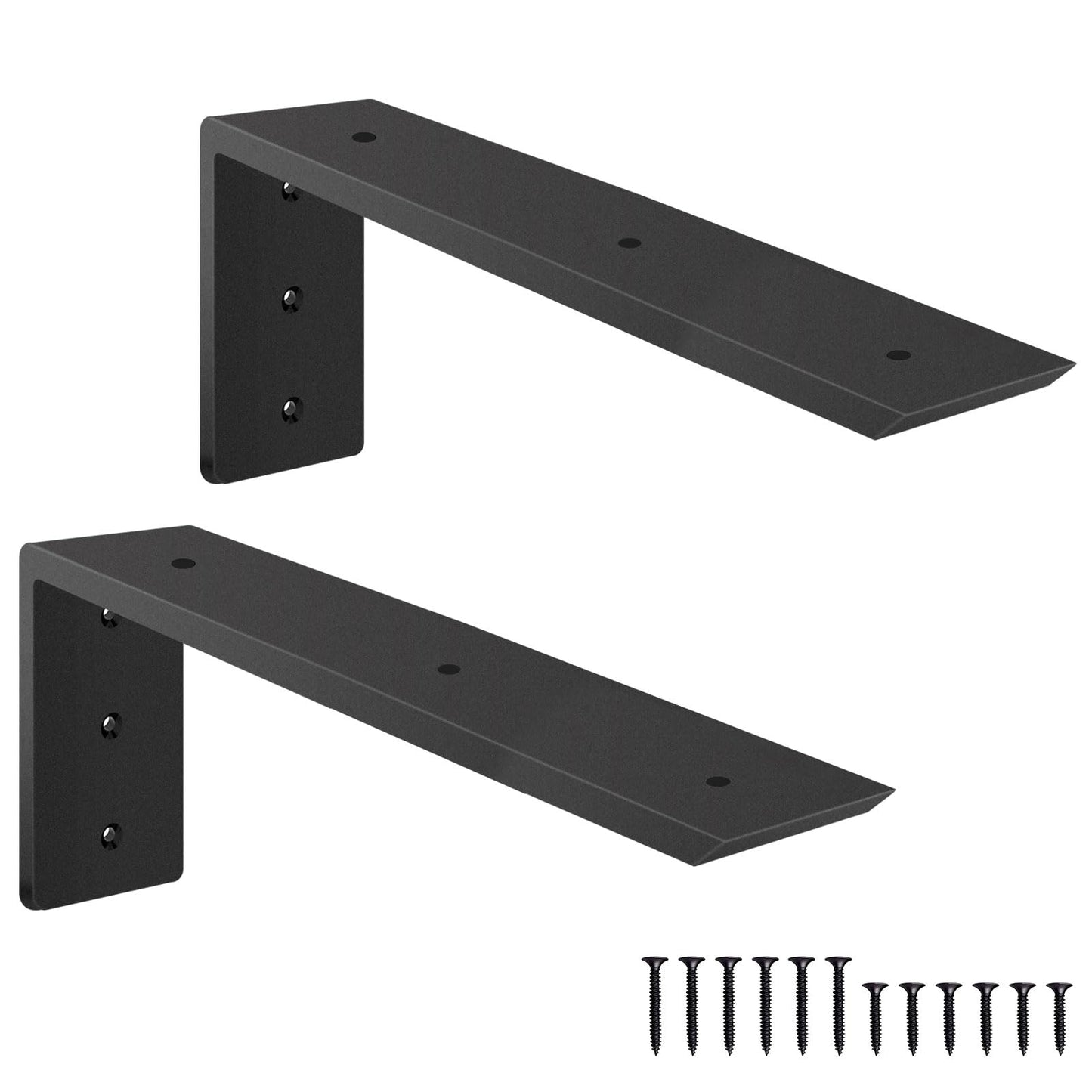 Lusheer Countertop Support Brackets, Heavy Duty L Shelf Bracket 16'' x 6'' x2.5'' for Granite, Holds up to 300 lbs, L Bracket for Quartz, Granite, Wood, Concrete and Laminate Countertops(2 Pack)