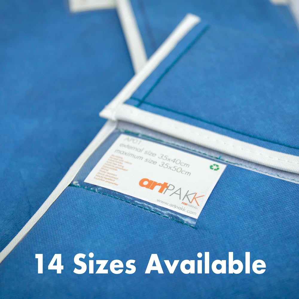 ARTPAKK Art Bags (AP03-28" x 36 1/2") - Strong • Shock-Absorbent • Reusable • Non-Toxic • Waterproof • Acid-Free Lining - Long-Term Art Storage + Shipping + Protection Solution (Colour May Vary)