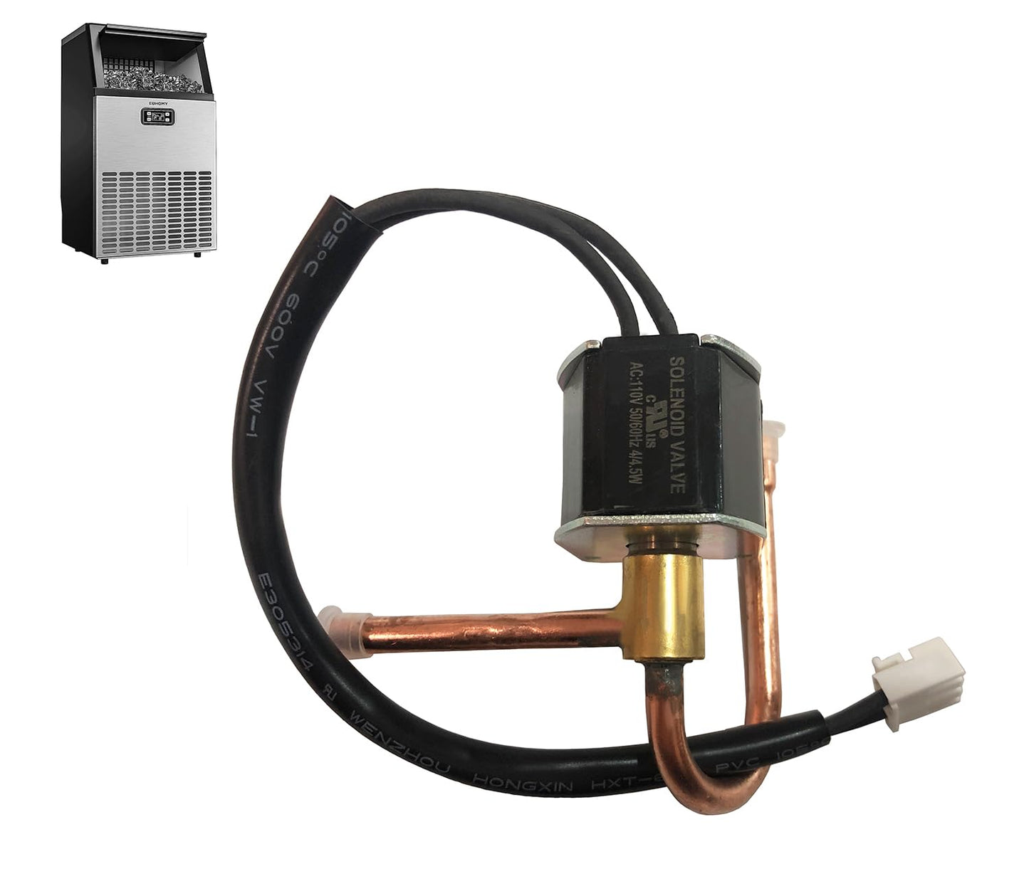 Ice-Harvesting Electro-Magnetic Valve (Solenoid Valve) Compatible with EUHOMY Commercial Ice Maker Machine (99lbs or 100lbs/24H,Model: IM-02/IM-02-W)