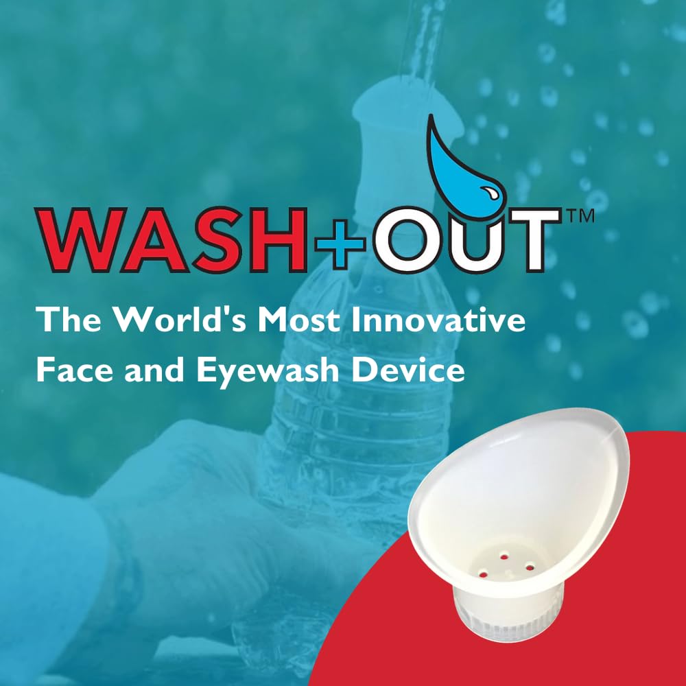 10 Pack Wash+Out Portable Emergency Eye Wash Cup, Flush Soothe Tired Strained Eyes, Construction, Landscaping, Athletics, Allergy Aid, First-Aid Kit, Water Plants
