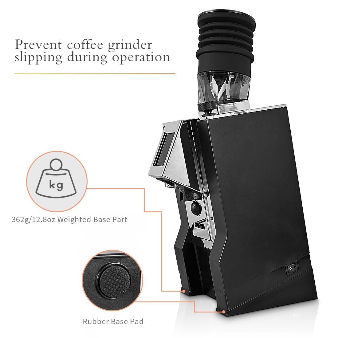 Incline Stand with Tray Compatible with Eureka Mignon Grinder Durable Tilted Angled Base and Drip Tray Espresso Grinder Accessories Parts