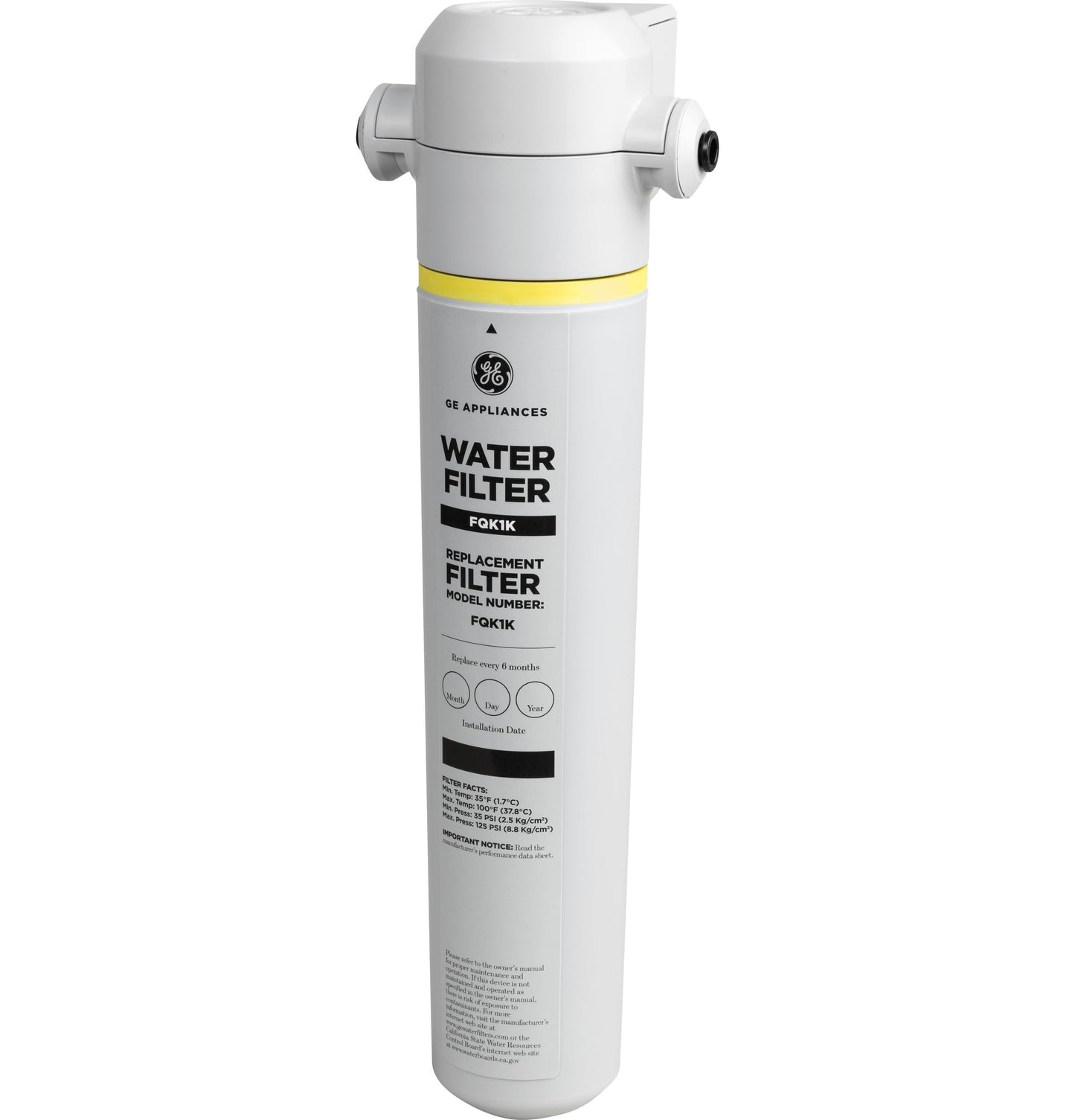 GE Icemaker & Refrigerator System, Exterior Connection, Ice for Beverages, Reduce Chlorine Taste & Odor for Better Water, Replace Every 6 Months, GXRLQK