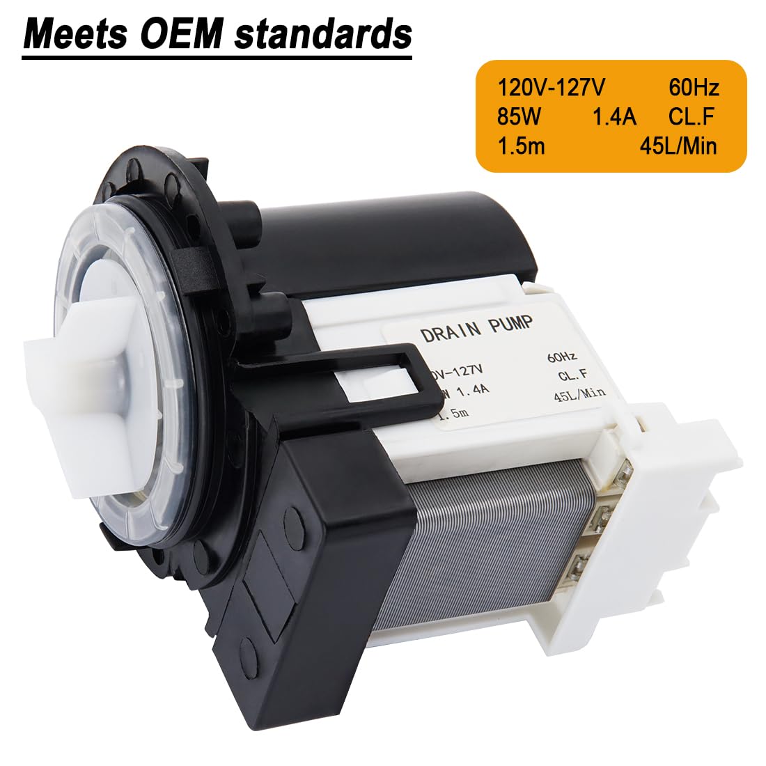 Washer Machine Drain Pump Compatible with LG WM2701HV WM2010CW WM2301HR WM2487HWM WM2487HWMA WM2016CW WM2050CW WM2650HWA WM5000HWA