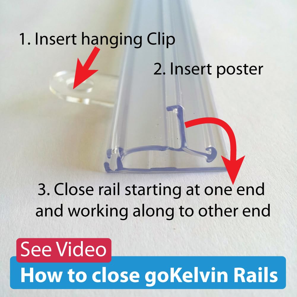 goKelvin Poster Hanger Frame 48 inch wide 48x36 48x48 48x72 (Clear)