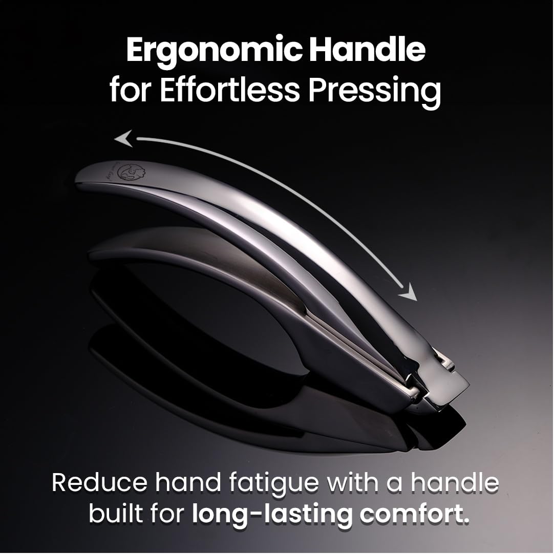 Lifetime Replacement Garlic Press Stainless Steel No Need to Peel, Detachable Handle for Fine Mincing-Premium Garlic Mincer Tool, Rust-Proof, Easy to Clean, Dishwasher Safe Garlic Crusher