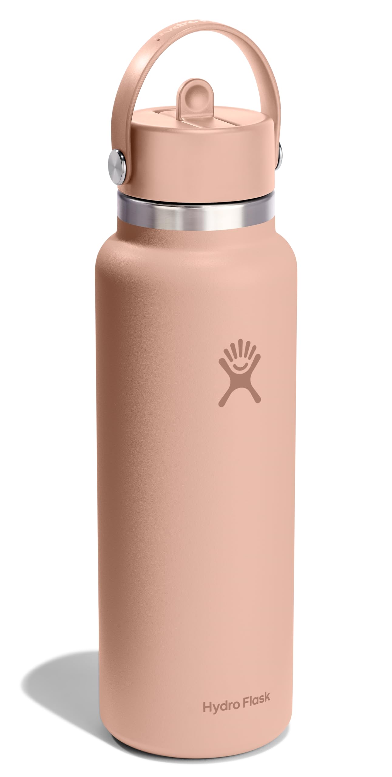 Hydro Flask Water Bottle - Insulated Stainless Steel - Wide Mouth Flex Straw Lid, Non Spill, Leakproof and Refillable in 40 Oz Seacliff