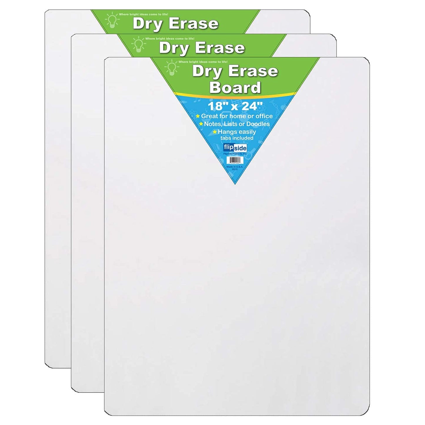 Flipside Products Dry Erase Board, Minimalist, 18" x 24", Pack of 3