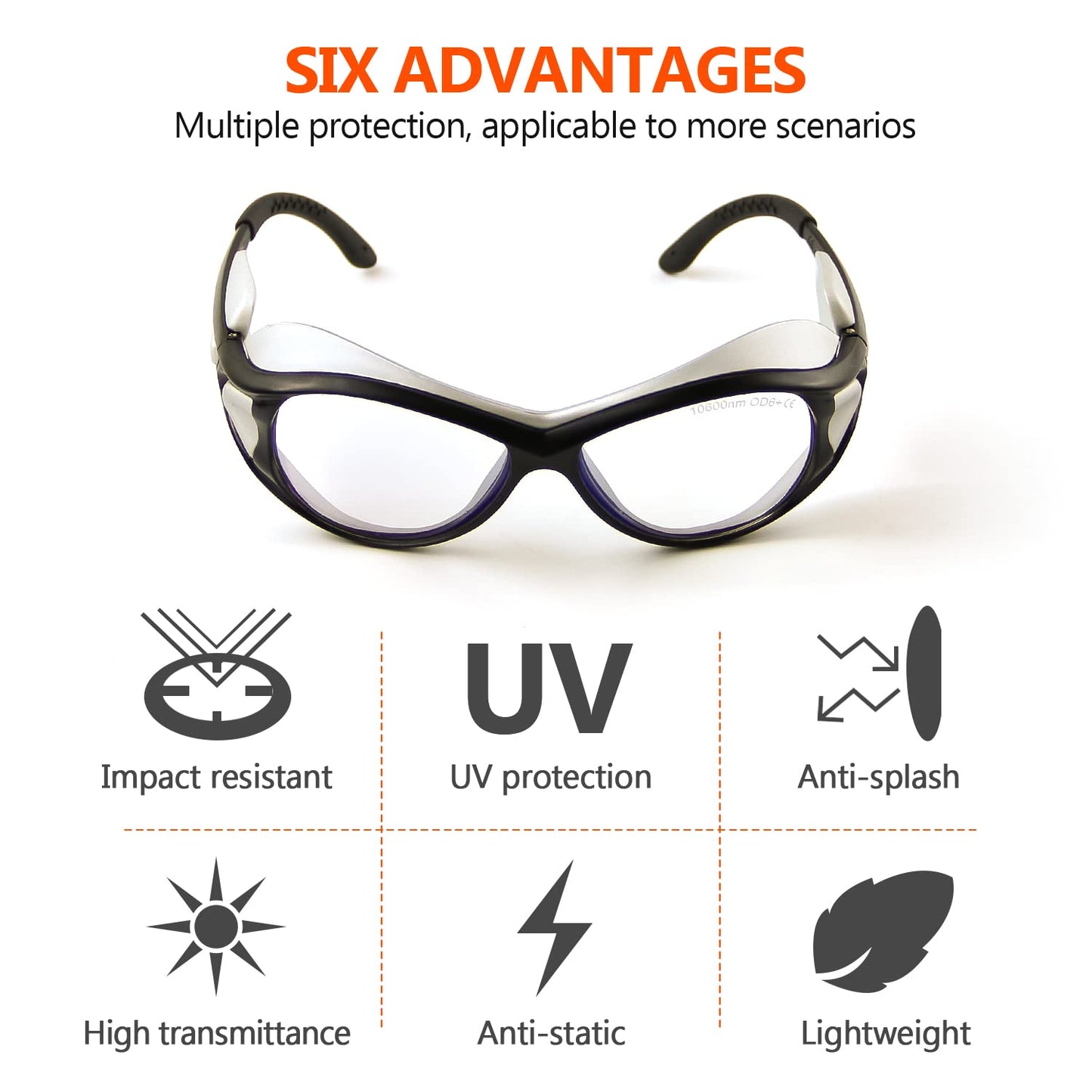 10600nm CO2 Laser Safety Protective Goggles 10600nm Laser Glasses Eye Protection Reflective Laser Glasses CO2 Laser Cutting Machine,9000-11000nm Glasses for Laser Protection with DIN CERTCO Certified