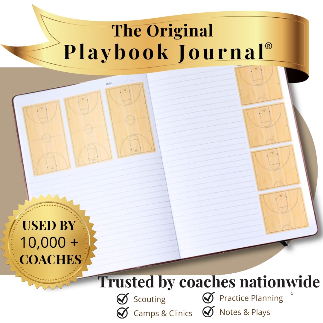 The Playbook Journal - A Basketball Playbook Notebook, Basketball Coach Gifts for Men & Women & Players, Coaching Notebook for Coach Appreciation Gifts