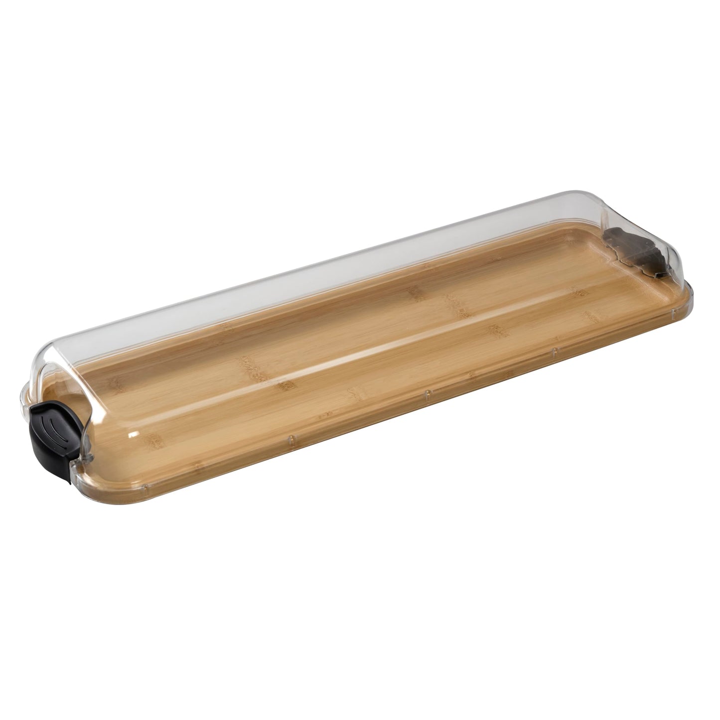 FARBERWARE Rectangular Build-a-Board Cutting Board with Single Compartment and Clear Locking Lid for Charcuterie, Snacks, and More, Bamboo