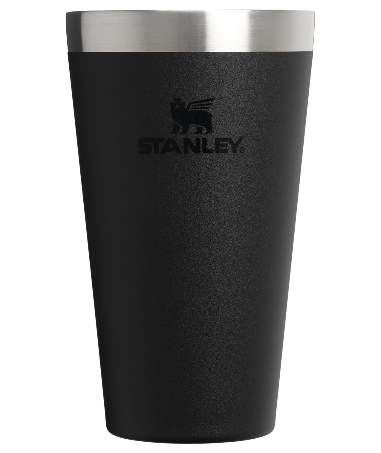 STANLEY Adventure Stacking Beer Pint Glass 16oz | Stackable Drinking Cup for Cold Beverages | Dishwasher Safe | Insulated Stainless Steel Tumbler | BPA-Free | Black 2.0