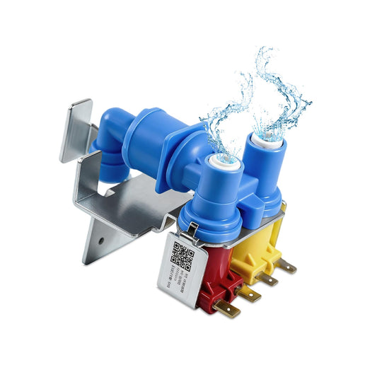 W10420083 Refrigerator Water Valve Fit for Whirlpool Kenmore Maytag Jenn-Air Amana Dacor,Replace W10420083 WPW10420083 AP6021208 K-78090 PS11754529 Refrigerator Dual Water Inlet Valve Replacement
