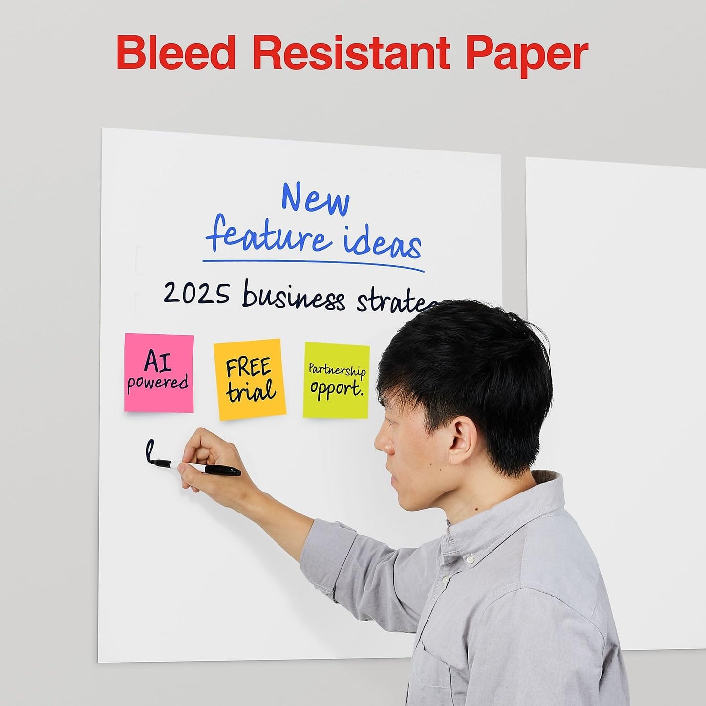 STAPLES Easel Pad - Repositionable, Large Flip Chart Paper, 25"x30", 30 Sheets, 2 Pack, White, Recycled Material