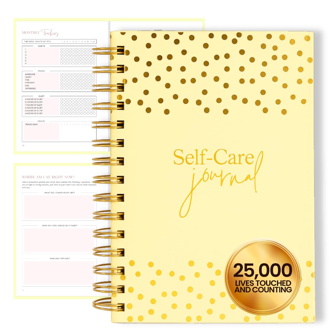 Shine Sparkle Slay Self-Care Journal for Women with Prompts | Guided 90-Day Daily & Weekly Undated Reflection Planner for Mindfulness,Productivity & Personal Development, 8.25 x 5.75 Inches - Yellow