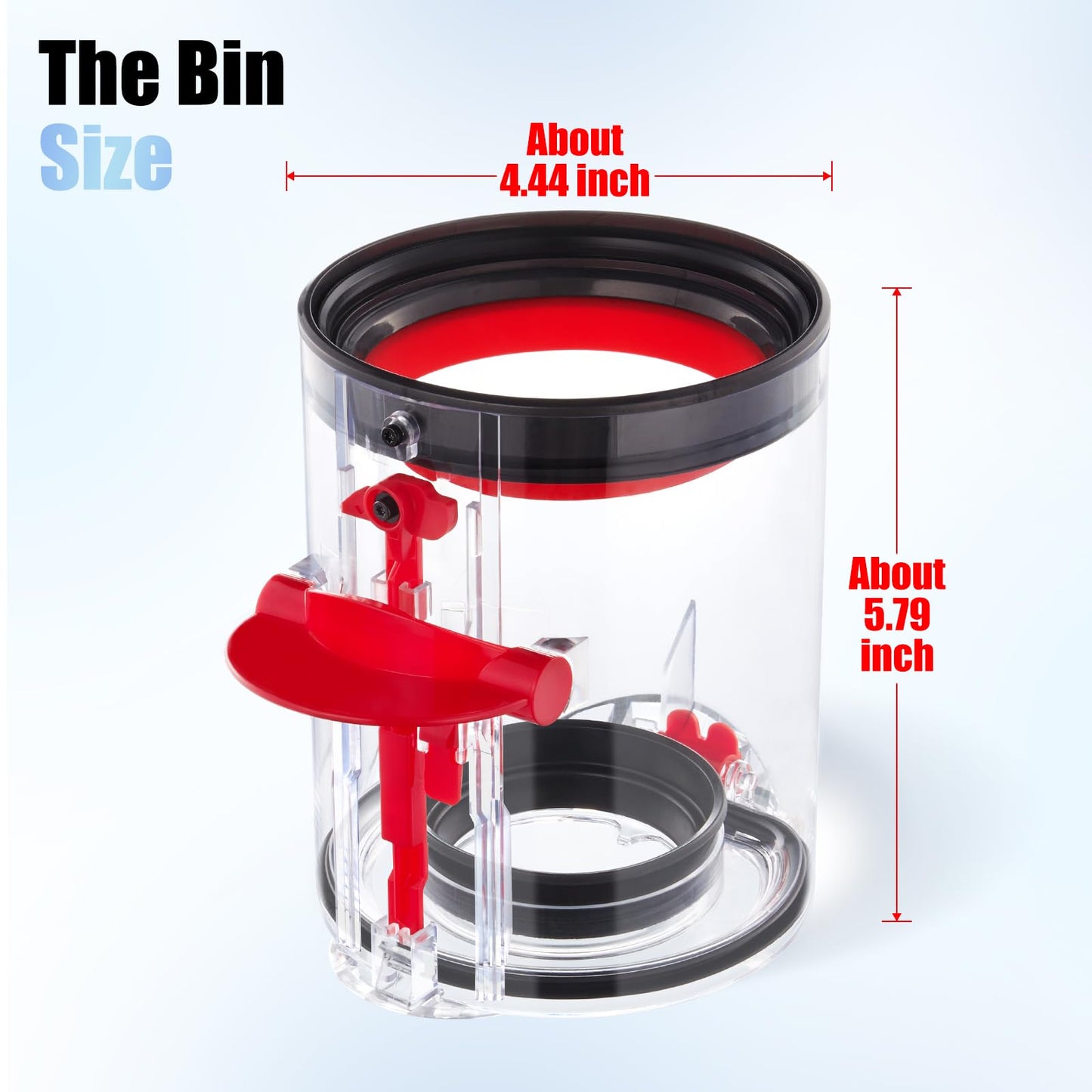 WYWY.Wide Upgraded Dust Bin Compatible with Dyson V10 Vacuum Cleaner Canister, Small Bin Replacement Compatible with Dyson V10 Part No.969509-02 with HEPA Filter