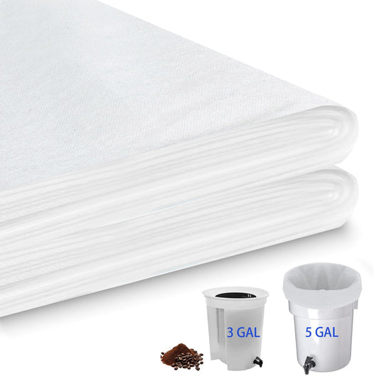 50 Pcs Commercial Cold Brew Coffee Filters for 5 Gallon Buckets & Commercial Cold Brew Coffee Makers, 20" x 20" Disposable Coffee Filters with Drawstring, Brew Up to 5 LBS Coffee, No Tear No Sediment